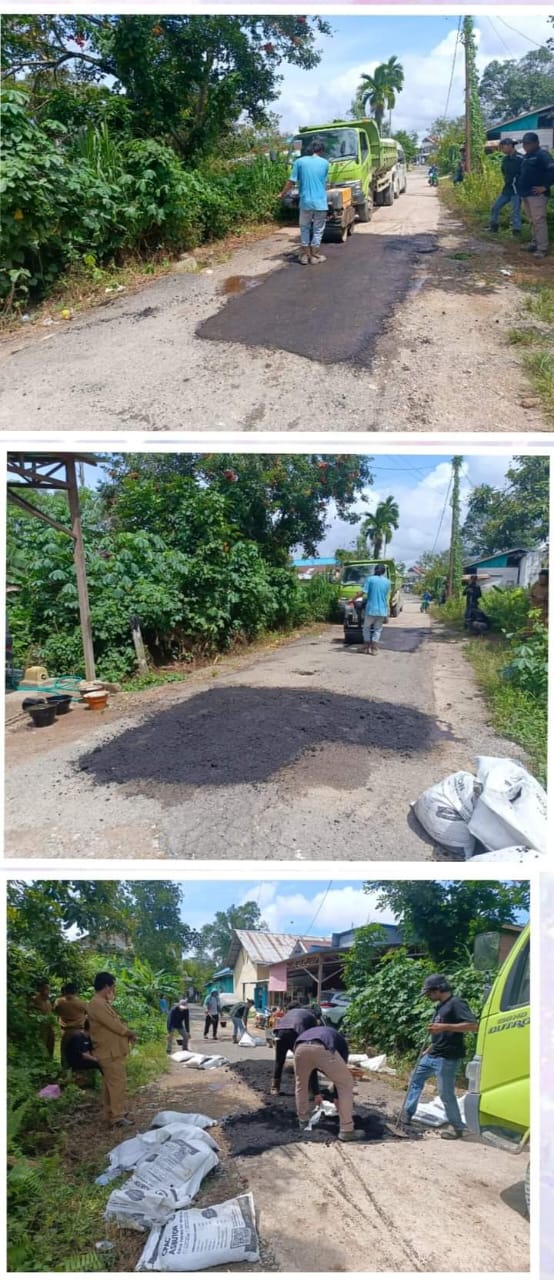 Atasi Jalan Rusak , Dinas PUPR Berau Lakukan Perbaikan Jalan Gang Aria RT 10 Kelurahan Sei Bedungun